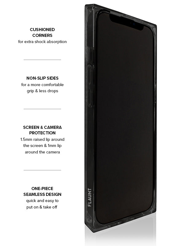 SQUARE® Black Crocodile Faux Leather iPhone Case