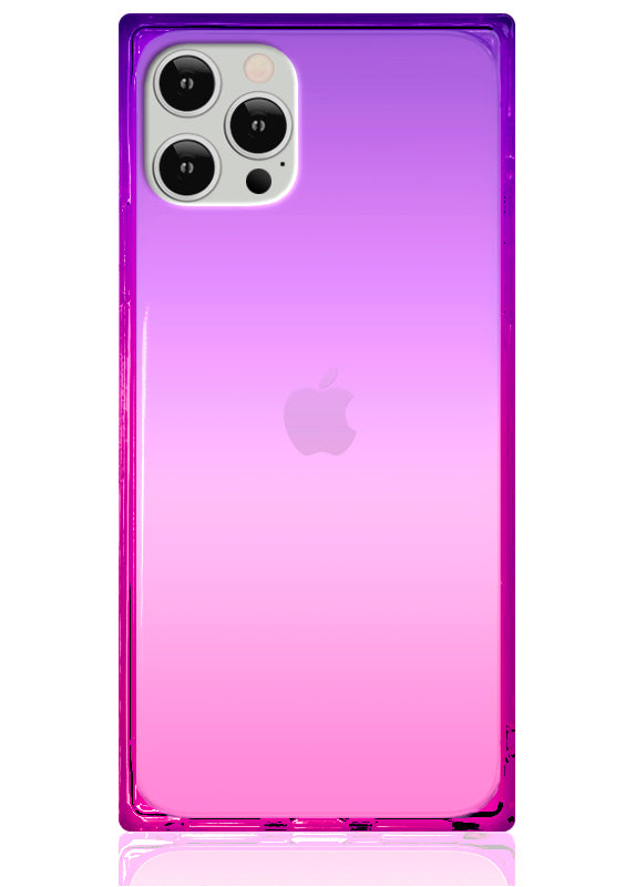 SQUARE® Pink Purple Clear Ombre iPhone Case