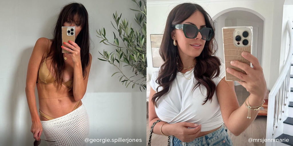 SQUARE® Tan Crocodile Faux Leather iPhone Case