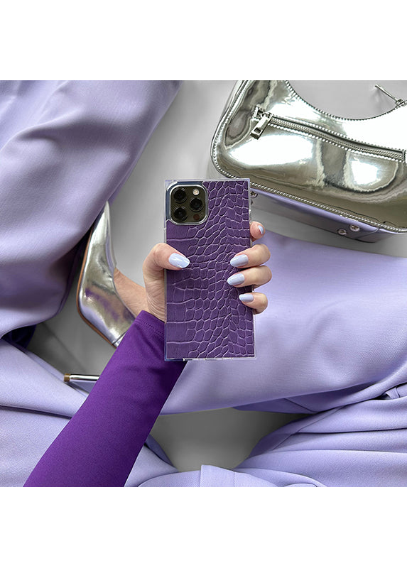 SQUARE® Purple Crocodile Faux Leather iPhone Case