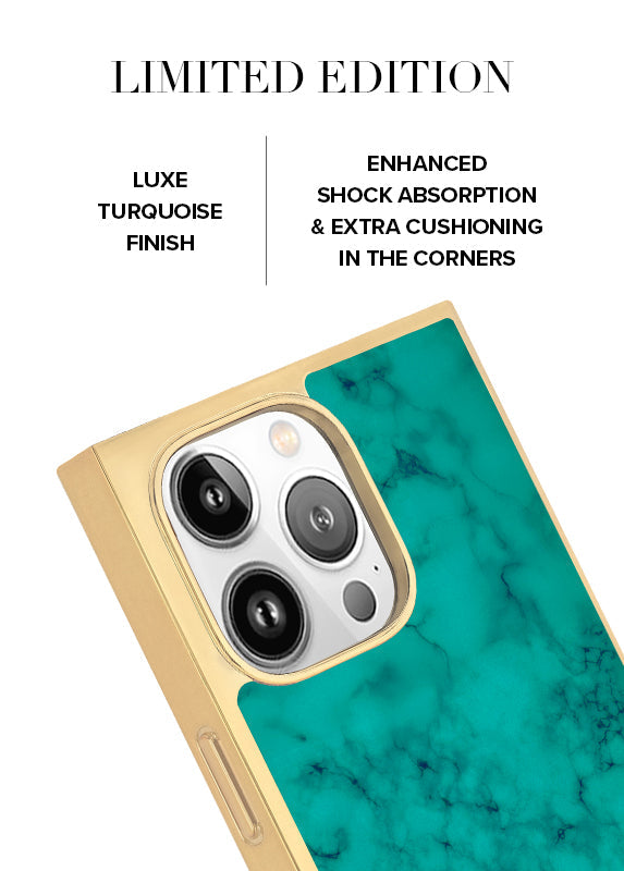 Elite Collection - SQUARE® Gilded Turquoise iPhone Case