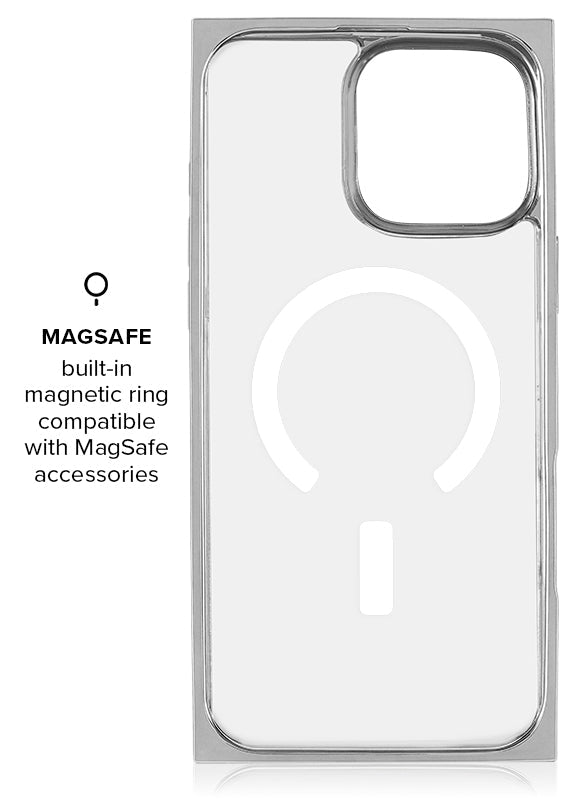 Elite Collection - SQUARE® Chromed Crystal Clear Silver iPhone Case