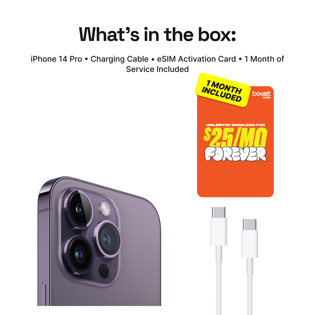 iPhone 14 Pro Connected Pack (Unlocked) + 1 Month Boost Mobile